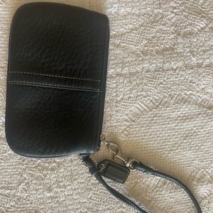 Wristlet by Coach all leather  - black